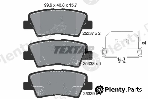 Textar 2533703 — Brake Pad Set, disc brake Q+