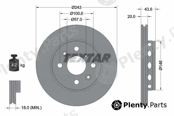 Textar 92078500 — Brake Disc