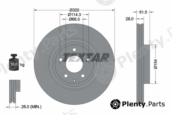 Textar 92315203 — Brake Disc PRO