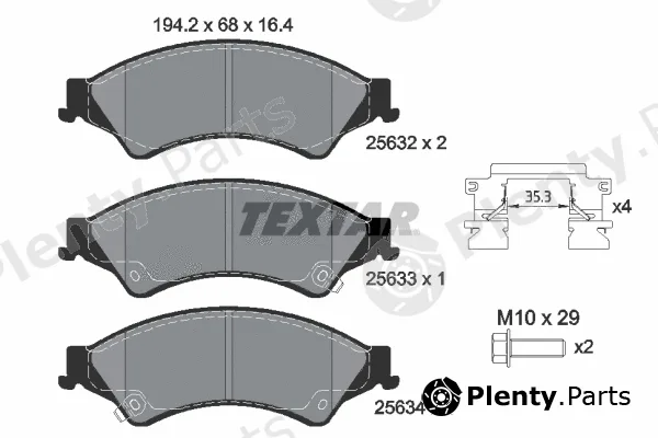 Textar 2563201 — Brake Pad Set, disc brake Q+