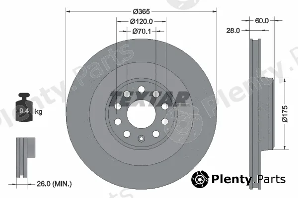 Textar 92334705 — Brake Disc PRO+