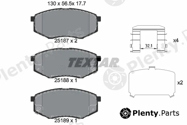 Textar 2518701 — Brake Pad Set, disc brake Q+