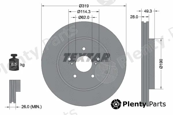 Textar 92171503 — Brake Disc PRO