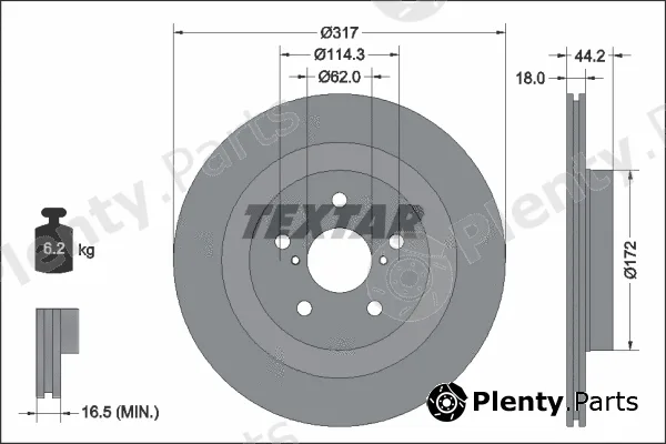 Textar 92343103 — Brake Disc PRO