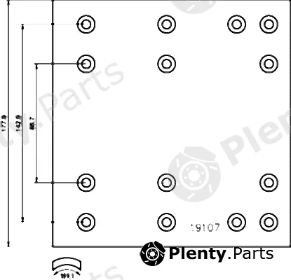 Textar 1910602 — Brake Lining Kit, drum brake
