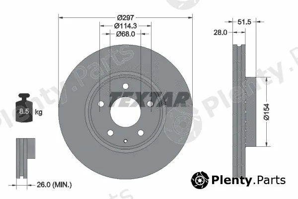 Textar 92295003 — Brake Disc PRO