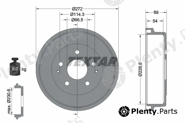 Textar 94034300 — Brake Drum