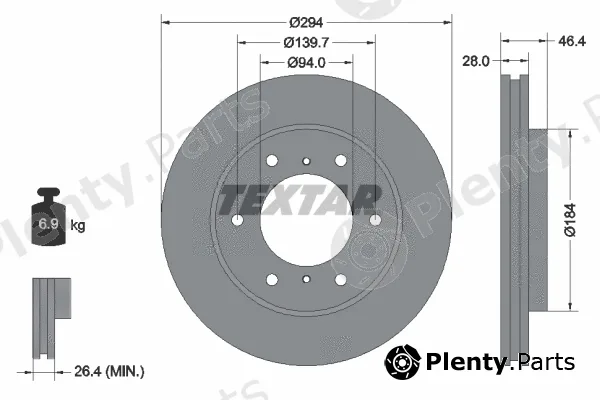 Textar 92180205 — Brake Disc PRO+