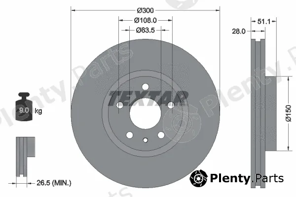 Textar 92268603 — Brake Disc PRO
