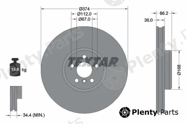 Textar 92312905 — Brake Disc PRO+