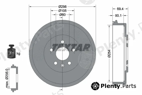 Textar 94039500 — Brake Drum