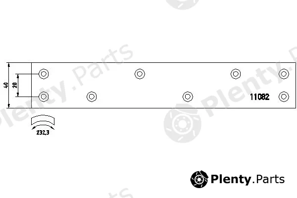 Textar 11082 — Brake Lining, drum brake