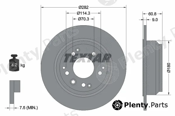 Textar 92078400 — Brake Disc