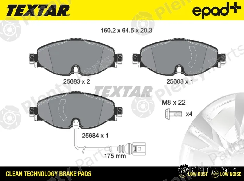 Textar 2568301CP — Brake Pad Set, disc brake epad+