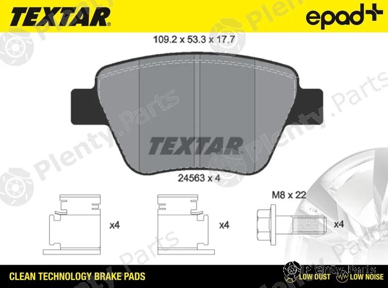 Textar 2456301CP — Brake Pad Set, disc brake epad+