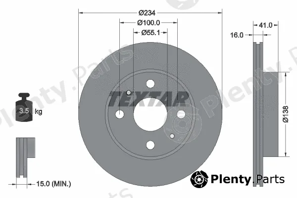 Textar 92285603 — Brake Disc PRO