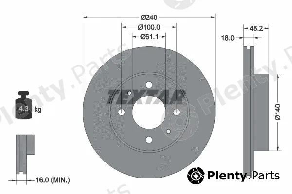 Textar 92063200 — Brake Disc
