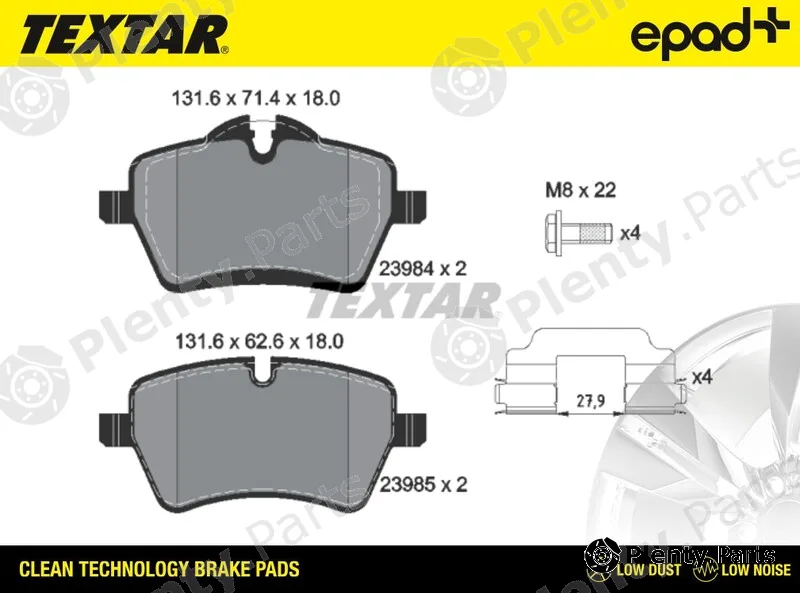 Textar 2398401CP — Brake Pad Set, disc brake epad+