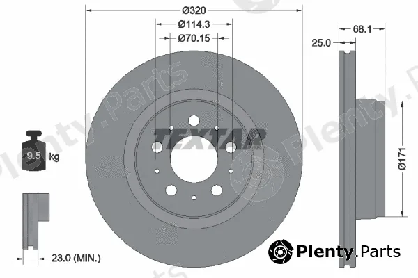 Textar 92333005 — Brake Disc PRO+