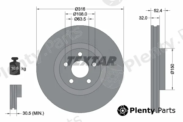 Textar 92293605 — Brake Disc PRO+