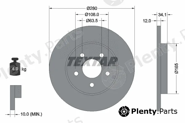 Textar 92109703 — Brake Disc PRO