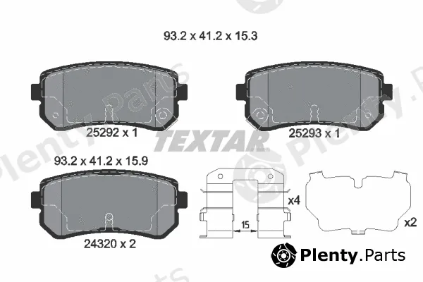 Textar 2529201 — Brake Pad Set, disc brake Q+
