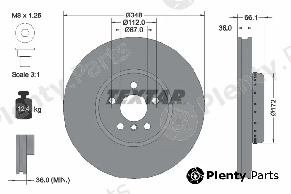Textar 92288825 — Brake Disc PRO+