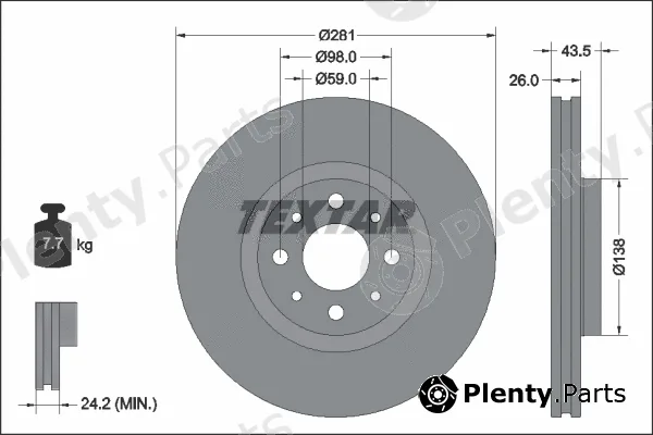 Textar 92344703 — Brake Disc PRO
