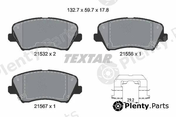 Textar 2153201 — Brake Pad Set, disc brake Q+