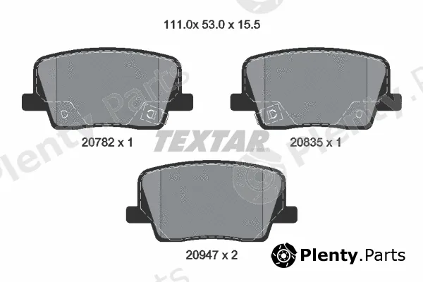 Textar 2078201 — Brake Pad Set, disc brake Q+