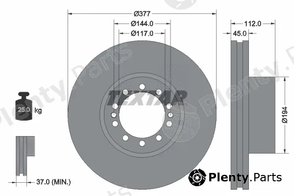 Textar 93187600 — Brake Disc