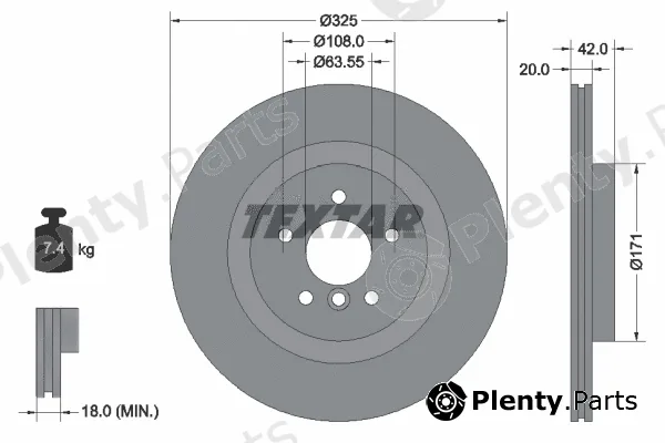 Textar 92318105 — Brake Disc PRO+