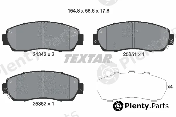 Textar 2434201 — Brake Pad Set, disc brake