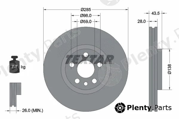 Textar 92115003 — Brake Disc PRO
