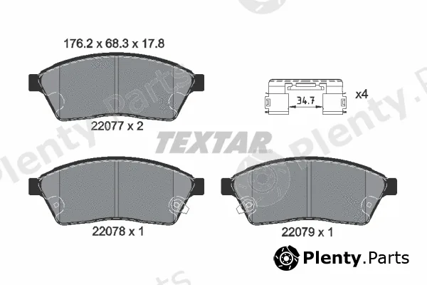 Textar 2207701 — Brake Pad Set, disc brake Q+