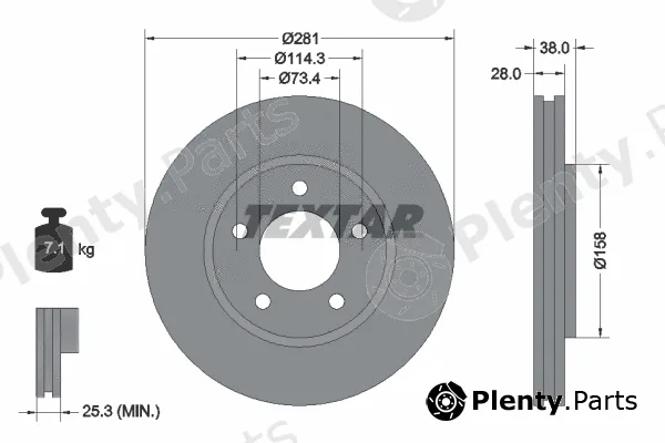 Textar 92108303 — Brake Disc PRO