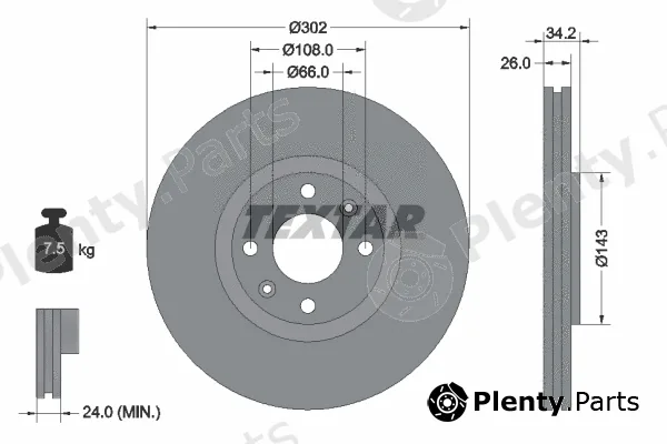 Textar 92168503 — Brake Disc PRO