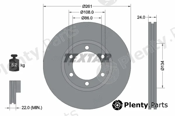 Textar 92234700 — Brake Disc