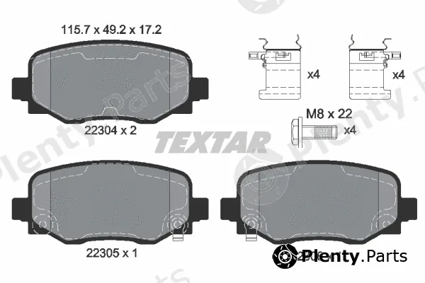 Textar 2230401 — Brake Pad Set, disc brake Q+