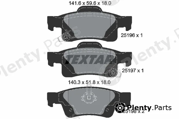 Textar 2519601 — Brake Pad Set, disc brake Q+