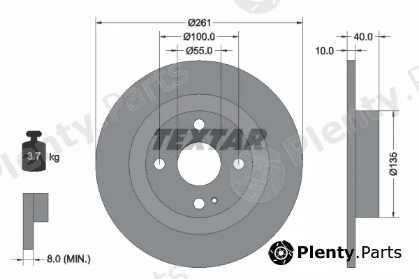 Textar 92130203 — Brake Disc PRO