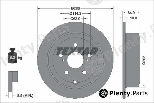 Textar 92248703 — Brake Disc PRO