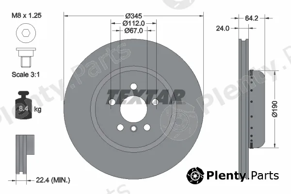 Textar 92288625 — Brake Disc PRO+