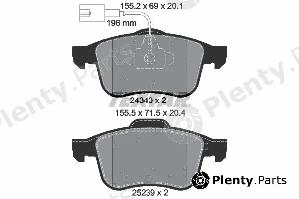 Textar 2434001 — Brake Pad Set, disc brake Q+