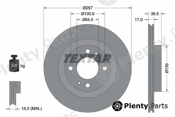 Textar 92282503 — Brake Disc PRO