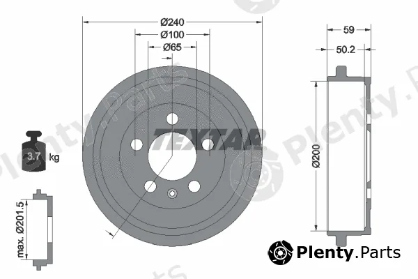 Textar 94023800 — Brake Drum
