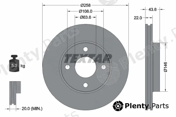 Textar 92096203 — Brake Disc PRO