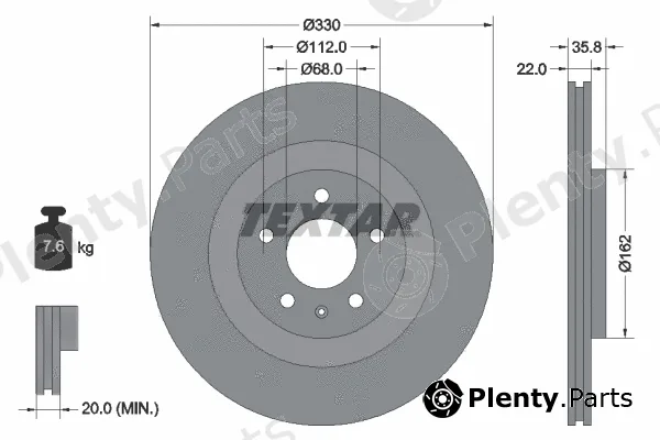 Textar 92238305 — Brake Disc PRO+