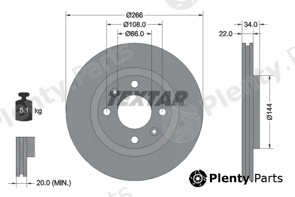 Textar 92111503 — Brake Disc PRO