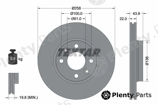 Textar 92241503 — Brake Disc PRO